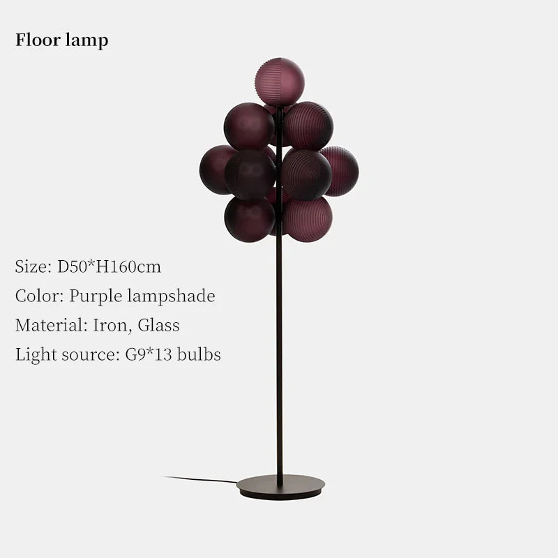 DecorBites™ Grape Chandelier: Modern Glass Ball Pendant Lamp for Living Room and Bedroom