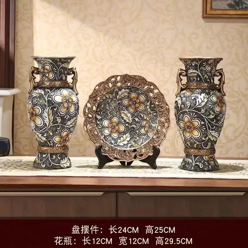 DecorBites™ Resin Vase Dried Flowers Arrangement for Living Room Decor
