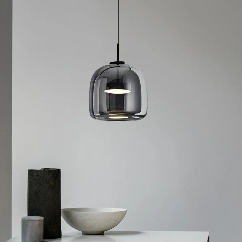 DecorBites™ Glass LED Pendant Chandelier for Dining Room Bar Bedroom Decor