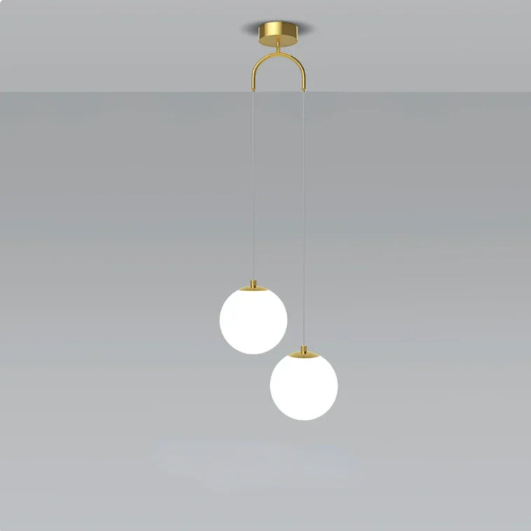DecorBites™ Glass Ball Dual Head Pendant Light for Bedroom, Modern LED Chandeliers