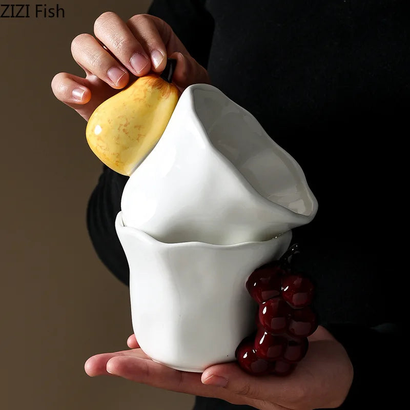 DecorBites™ Fun Fruits Ceramic Mug Lemon/grape Dining Coffee Afternoon Tea Cup