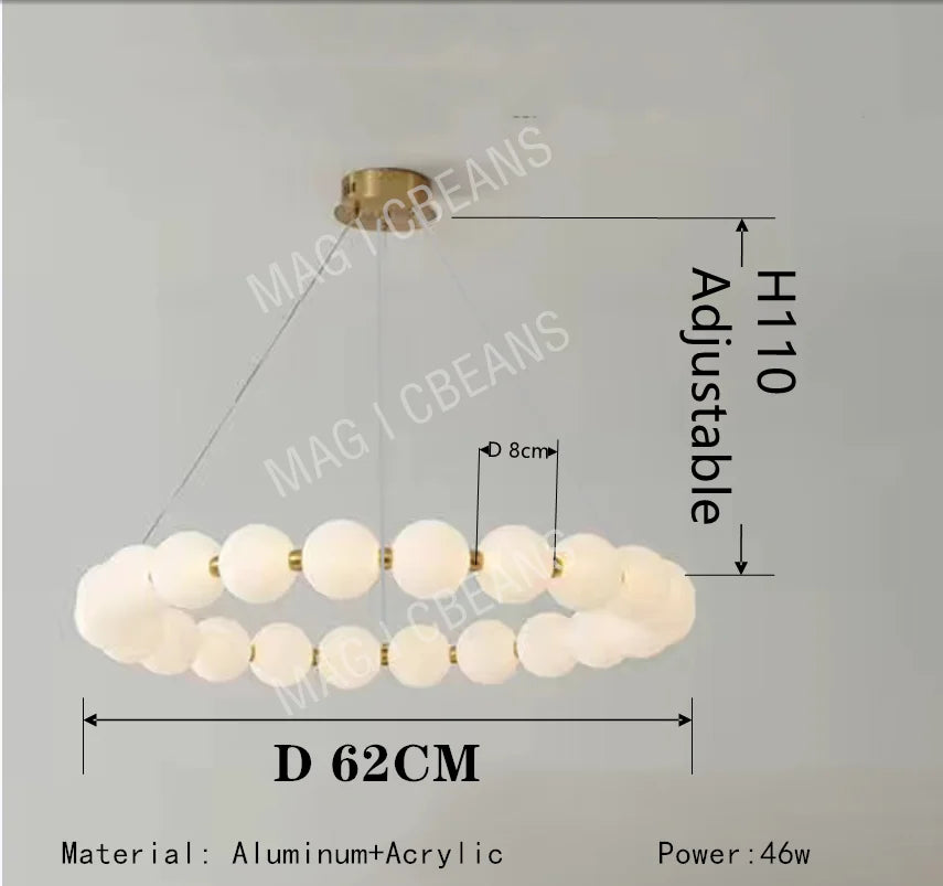 Nordic Magic Bean Round Gold Pendant Light