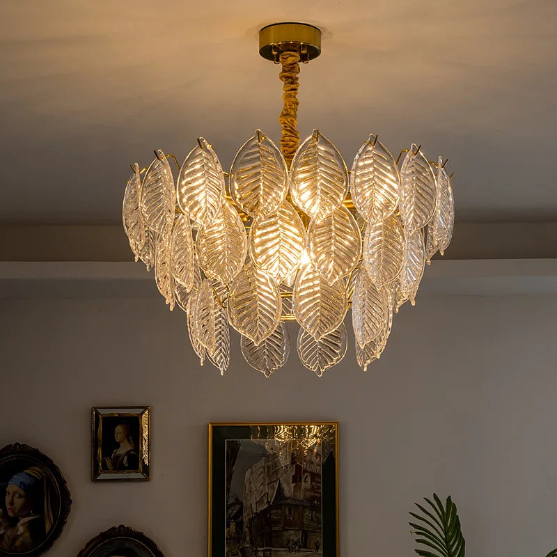 DecorBites™ ثريا أوراق الشجر الزجاجية الفاخرة لغرفة الطعام