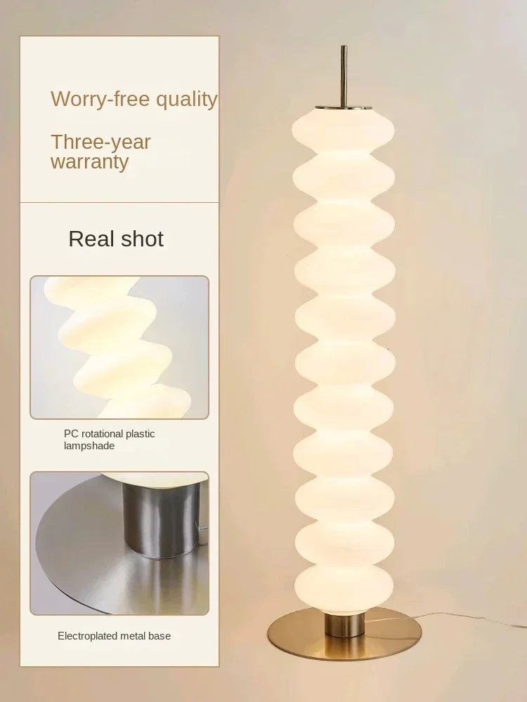 DecorBites™ Cream Sugar Gourd Floor Lamp for Elegant Living Room and Bedroom Ambience