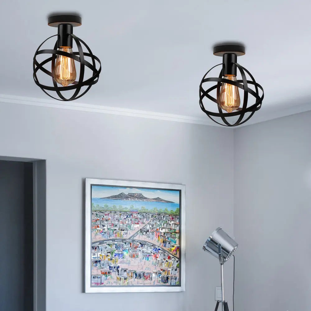 DecorBites™ Industrial LED Ceiling Light: Modern Retro Loft Plafonniers for Living Room Kitchen Cage Home Decor
