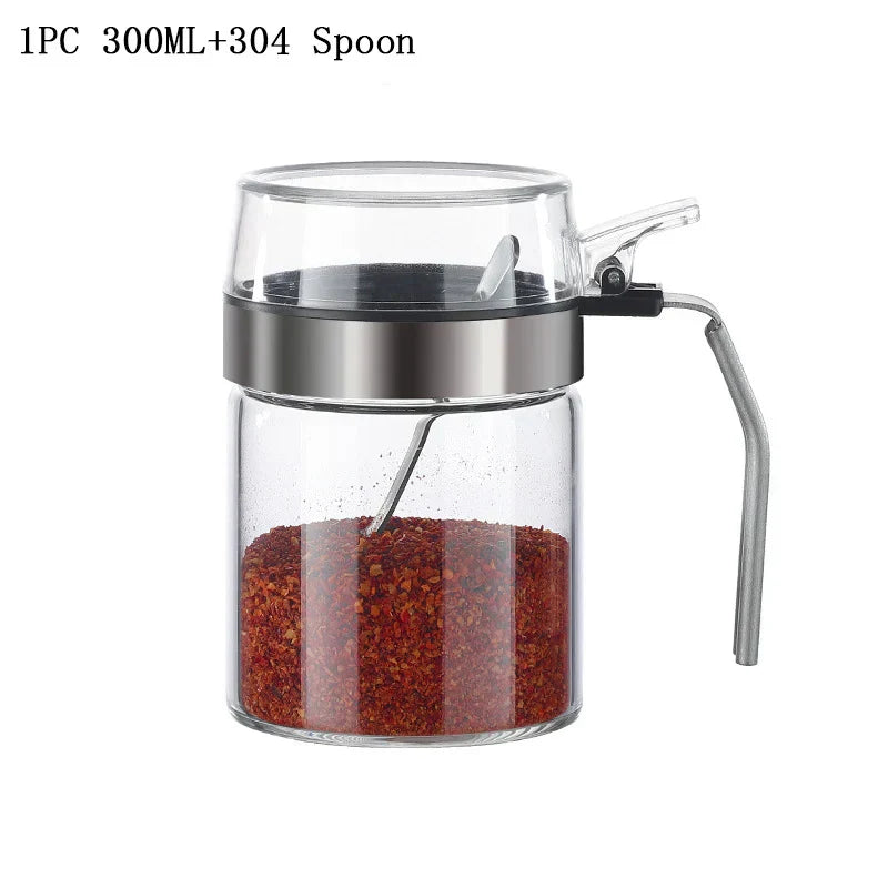 DecorBites™ Glass Seasoning Pot with PP Lid Kitchen Supplies