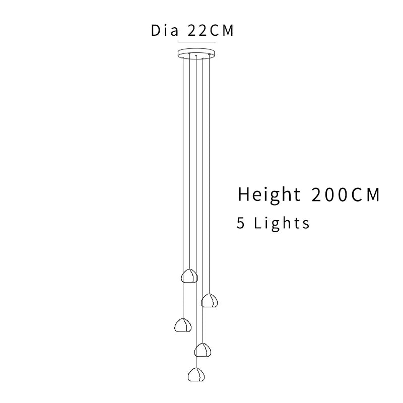 DecorBites™ Crystal Ball Chandelier: Modern LED Stair Chandelier for Living Room and Kitchen