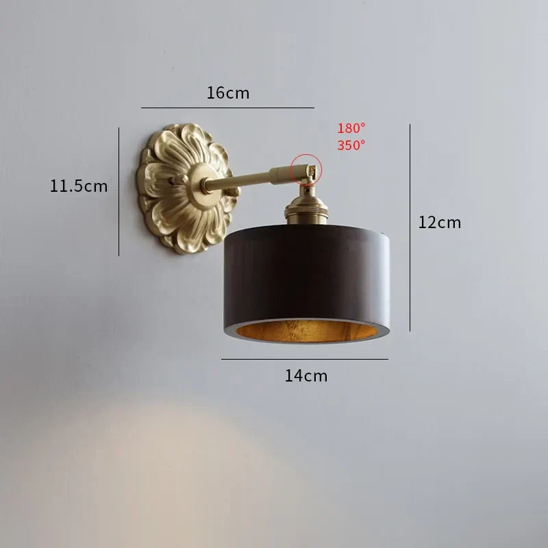 Applique murale LED DecorBites™ en verre vert avec base en cuivre pour chambre et salon