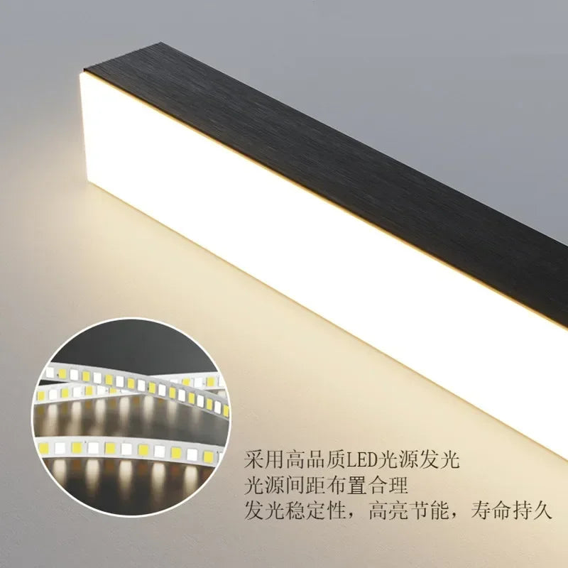 DecorBites™ Black LED Ceiling Chandelier: Modern Simple Kitchen Island Pendant Lamp for Home Decor