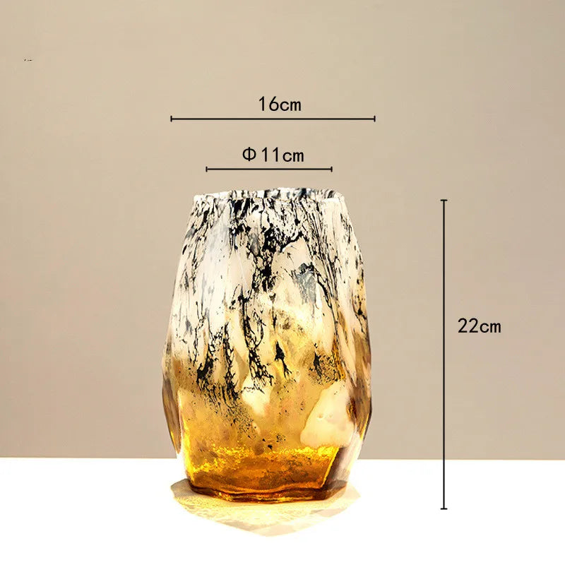 DecorBites™ Gradients Black Glass Vase Terrarium Pot Bowl Desktop Organization Blooms Pots