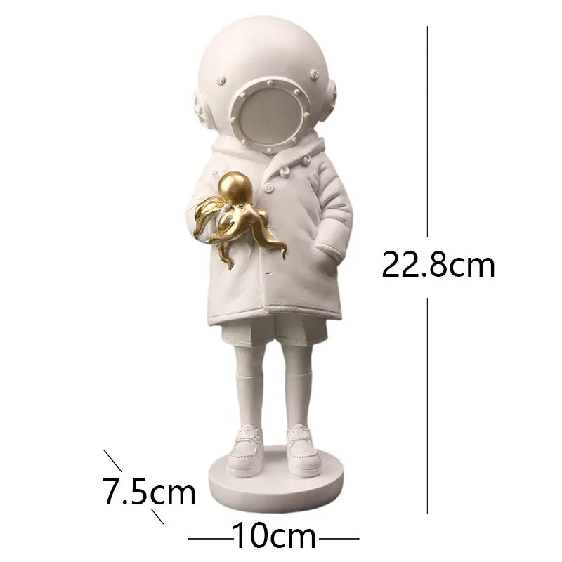 DecorBites™ Diver Sculpture Ornament: Modern Home Office Decor Gift