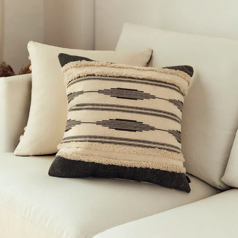 DecorBites™ Geometric Tufted Tufted Cushion Cover Set 45x45cm, Moroccan Style Handmade