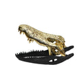 DecorBites™ Golden Dinosaur Bone Crocodile Skull Decor for Stylish Home Decor