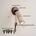 DecorBites™ LED Wall Sconce Iron Rotate Kitchen Bedroom Hallway Yellow Travertine Wood Mirror Light