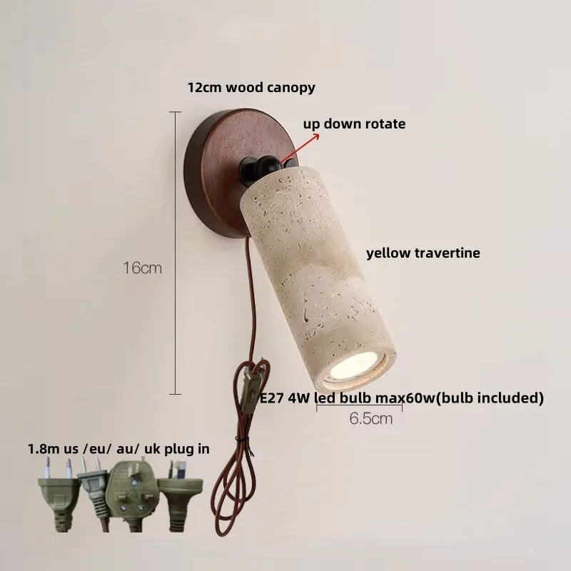 DecorBites™ Copper LED Wall Light Fixture Nordic Modern Plug In Bedside Lamp
