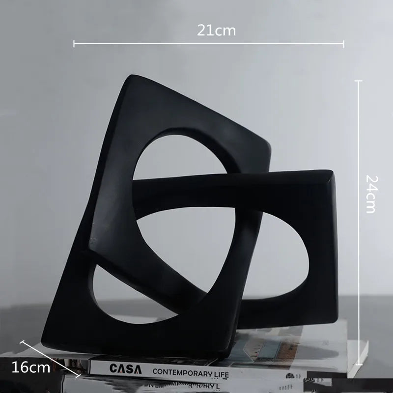 DecorBites™ Geometric Cross Square Ring Sculpture White - Home Decor Ornament
