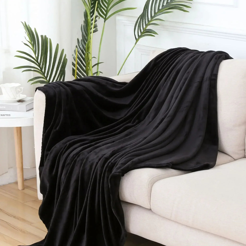 DecorBites™ Cozy Flannel Warm Blanket: Soft Plush Coral Fleece Bed Cover & Shawl