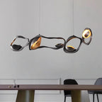 Modern Crystal Linear Pendant Light in Painted Iron
