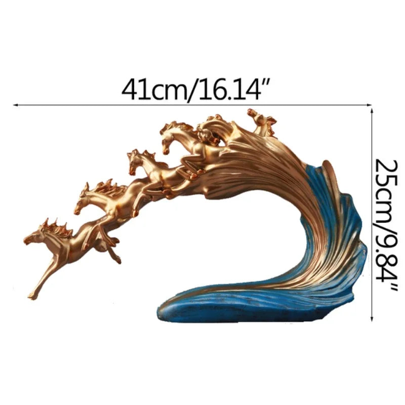 DecorBites™ Galloping Horse Luxury Sculpture: Elegant Decor for Office, Living Room & Store.