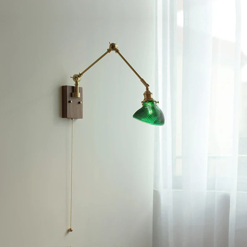 DecorBites™ Brass LED Wall Light Fixture Rotatable Glass Stair Lamp