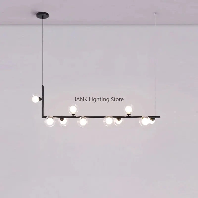 DecorBites™ Double Glass Shade Pendant Light: Nordic Minimalist Design, LED Lamp for Living Room, Restaurant