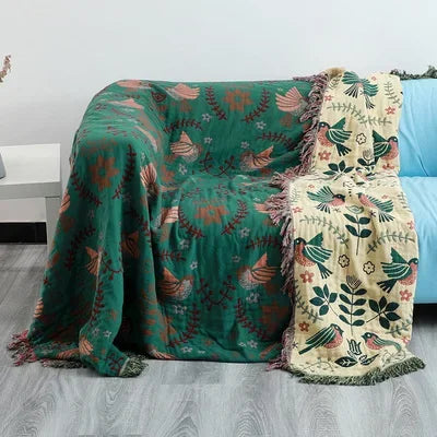 بطانية كنب من DecorBites™ مزدوجة الوجه - غطاء قطن ياباني - لحاف و بطانية سفر لجميع الفصول