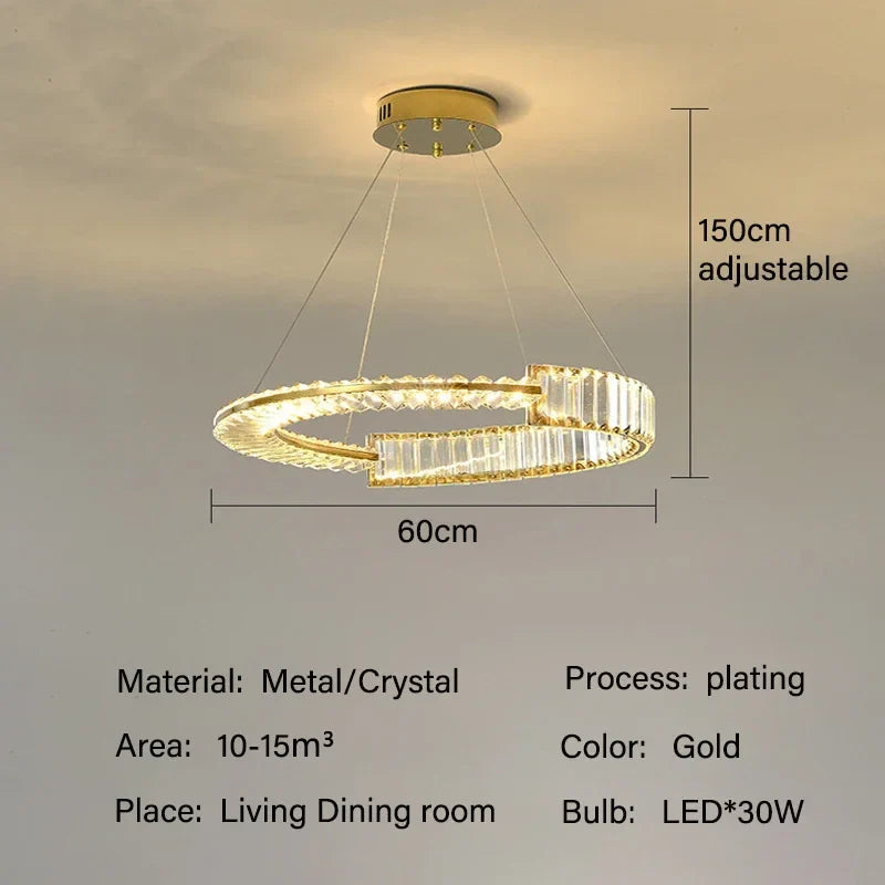 DecorBites™ Crystal Chandeliers: Modern Luxury LED Lighting Fixture for Living, Dining, and Bedroom