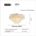 Modern Shell Pendant Chandelier in Gold or Chrome