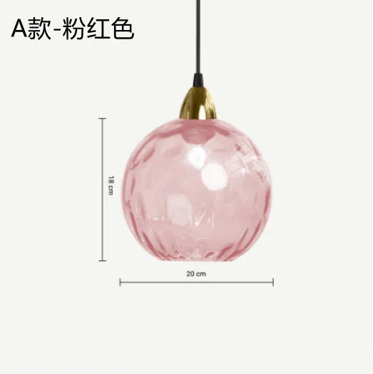 Nordic Water Grain Colored Glass Globe Pendant Light