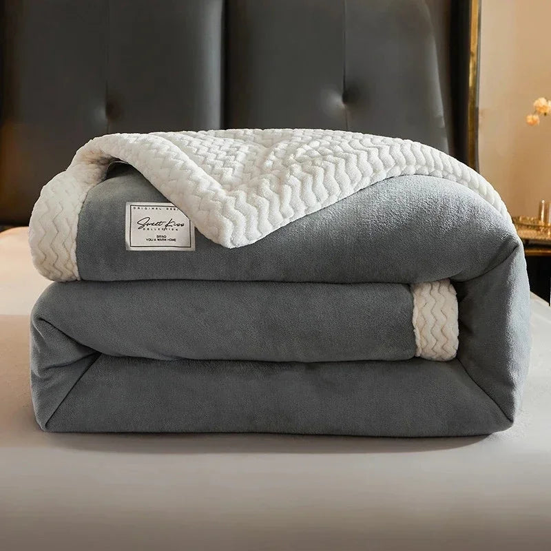 DecorBites™ Cozy Winter Fleece Blanket | Queen Size Soft & Warm Duvet Quilt Blanket