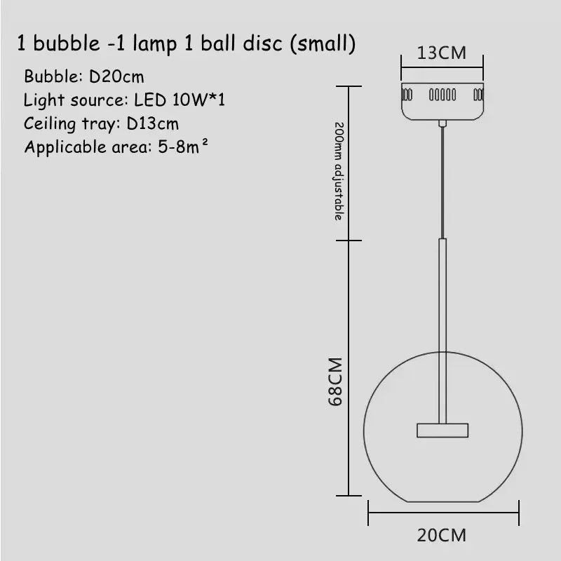 DecorBites™ Art Deco Glass Bubble Chandelier: Customized for Living Room, Dining Room, Bar