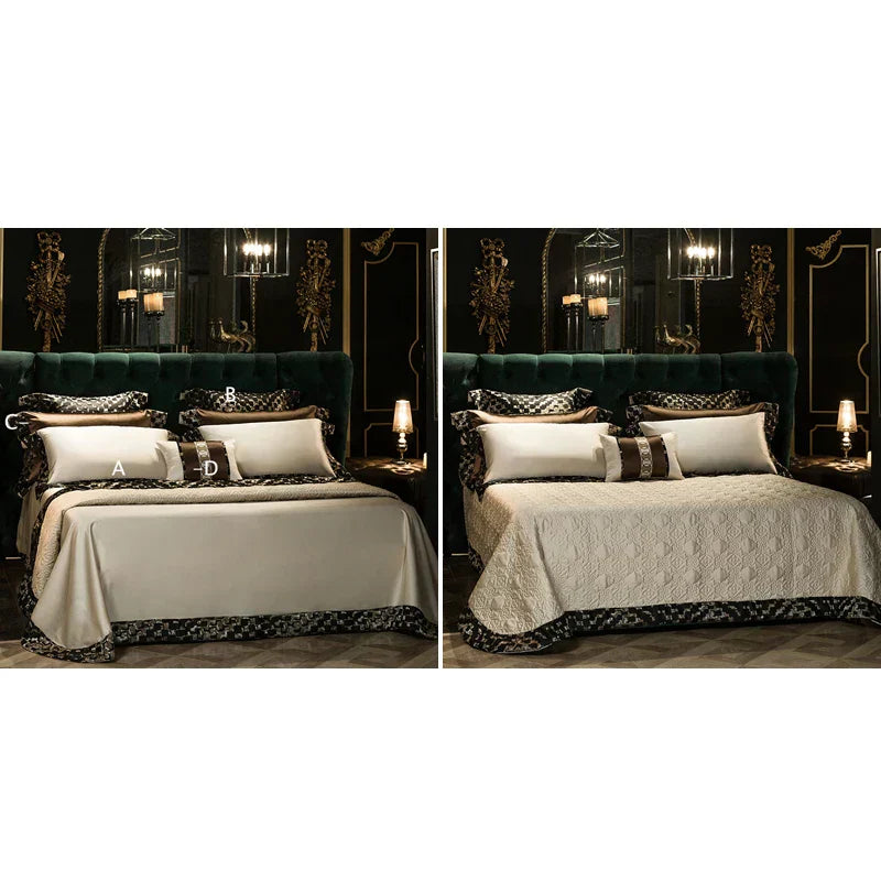 DecorBites™ 200S Embroidery Egyptian Cotton Bedding Set - Queen King Linens