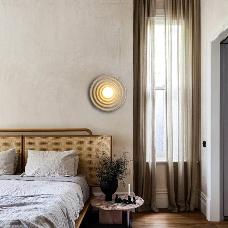 DecorBites™ مصباح حائط ياباني بتصميم ريترو على طراز وابي-سابي لغرفة النوم بجانب السرير