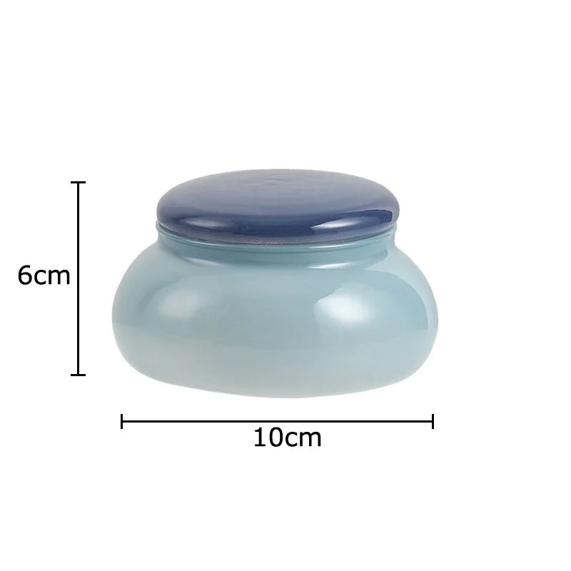 DecorBites™ Glass Storage Jar with Lid Ring Jewelry Box Candy Pot Aroma Can