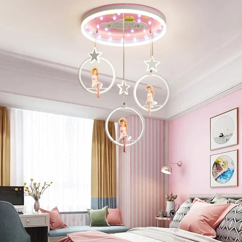 DecorBites™ Cartoon Princess Kids Room Chandelier - Modern Decorative Lighting