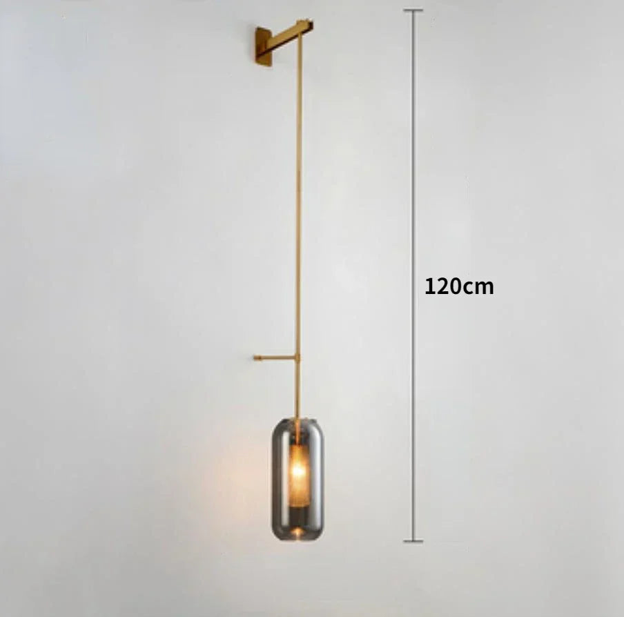 DecorBites™ مصباح حائط زجاجي ذهبي للحمام والمنزل والفنادق