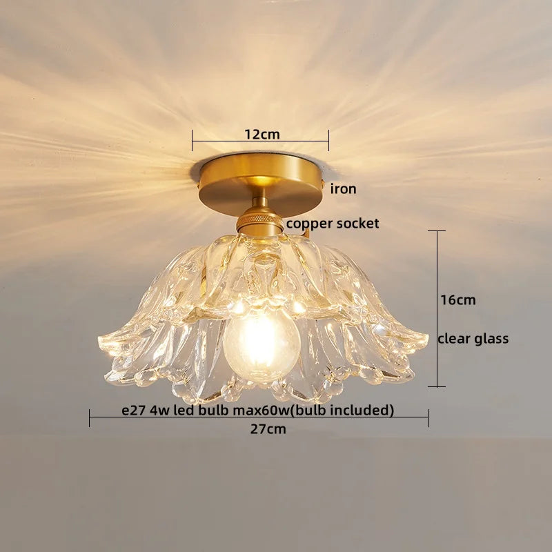 DecorBites™ Glass Copper LED Ceiling Light - Simple Art Decorative Chandelier