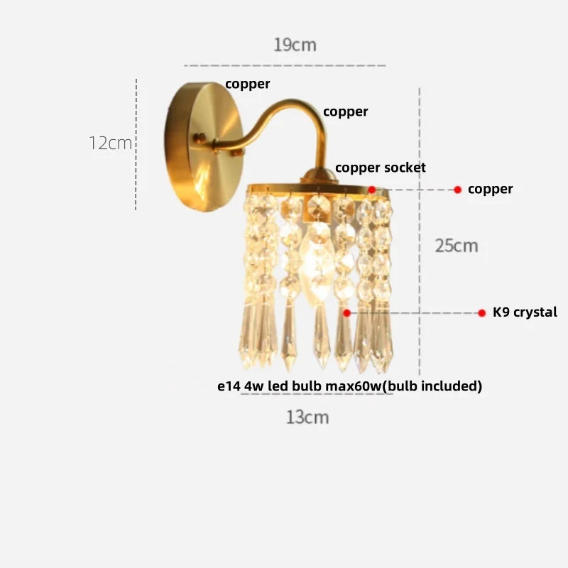 مصباح حائط LED كروي أخضر من DecorBites™، بقاعدة نحاسية، ومفتاح بسلسلة سحب