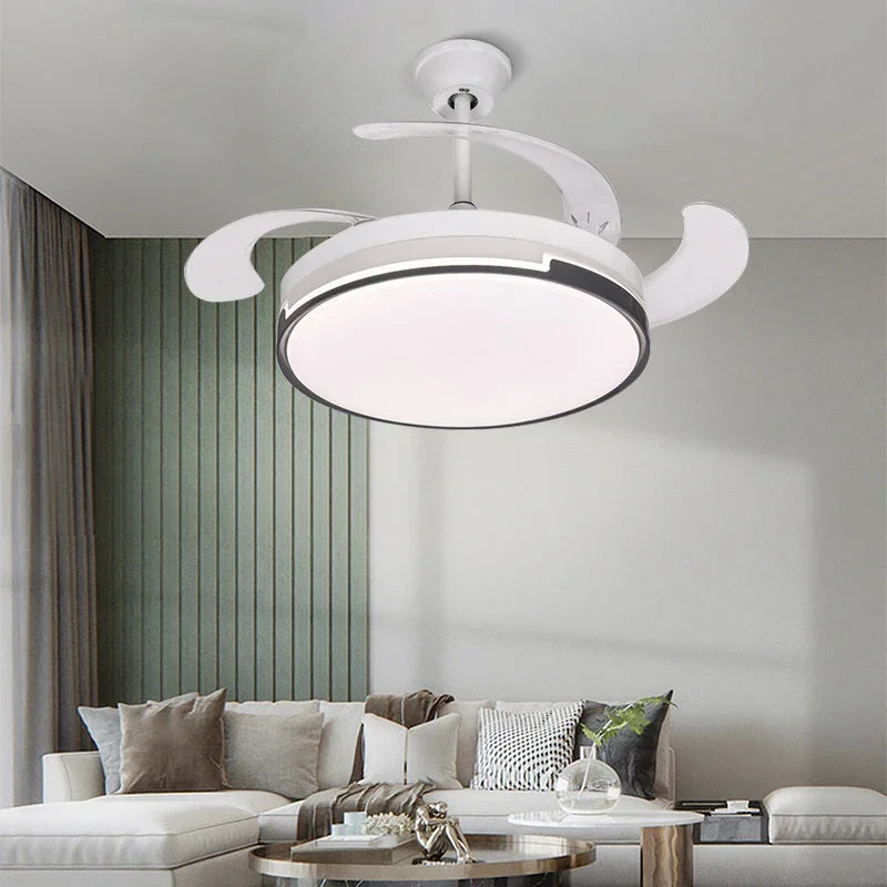 DecorBites™ Invisible Ceiling Fan with LED Light, Retractable Blades, Remote Control