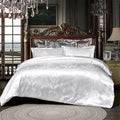 DecorBites™ Jacquard Satin Luxury Bedding Set - Queen Size Luxe Duvet Cover Set