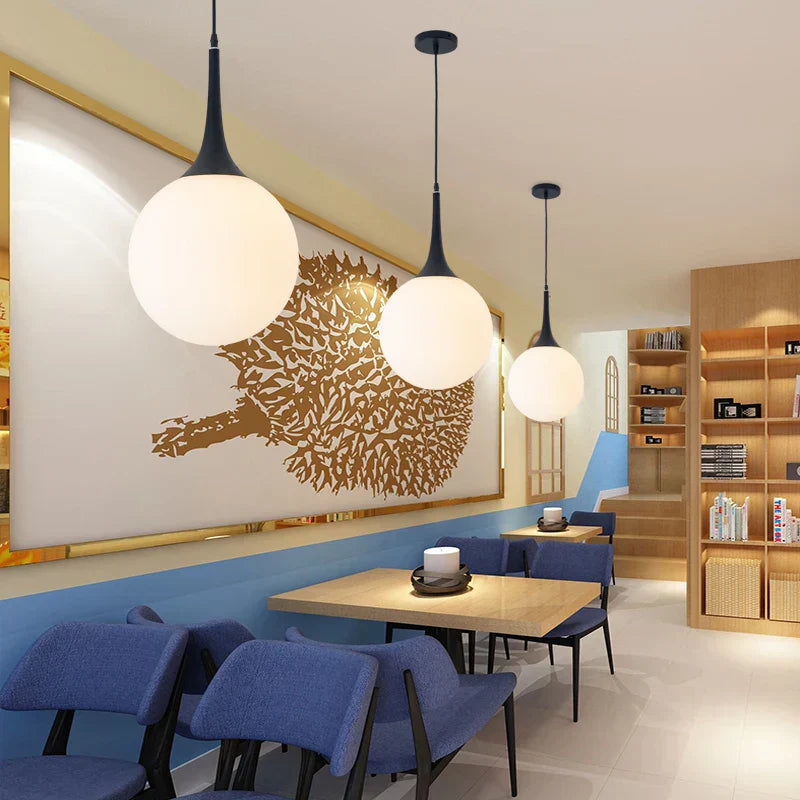 DecorBites™ Glass Ball Pendant Lamp - Modern Nordic LED Lighting for Living Room & Store