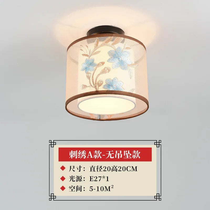 ثريا سقف صينية من DecorBites™ Lotus، مصباح ممر بسيط، إضاءة LED للوحات