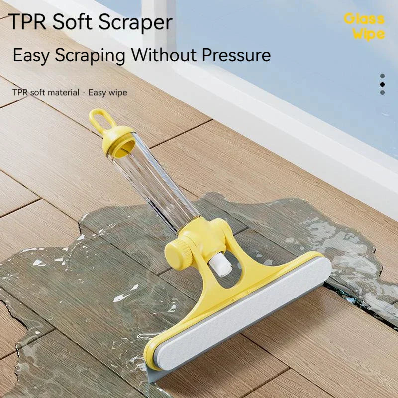 DecorBites™ 4-In-1 Window Cleaning Brush with Spray for Sparkling Glass Mirrors & Cars