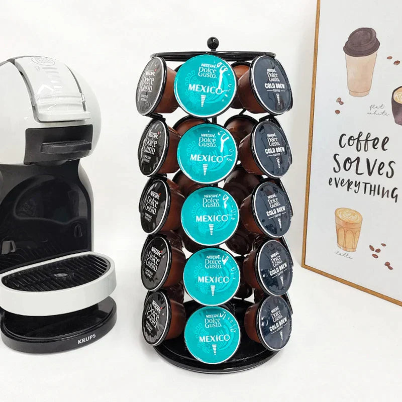DecorBites™ Dolce Gusto Capsule Holder Rotating Storage Rack for 35 Pods