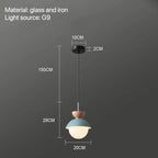 Nordic Glass Globe Pendant Light With Iron Finish