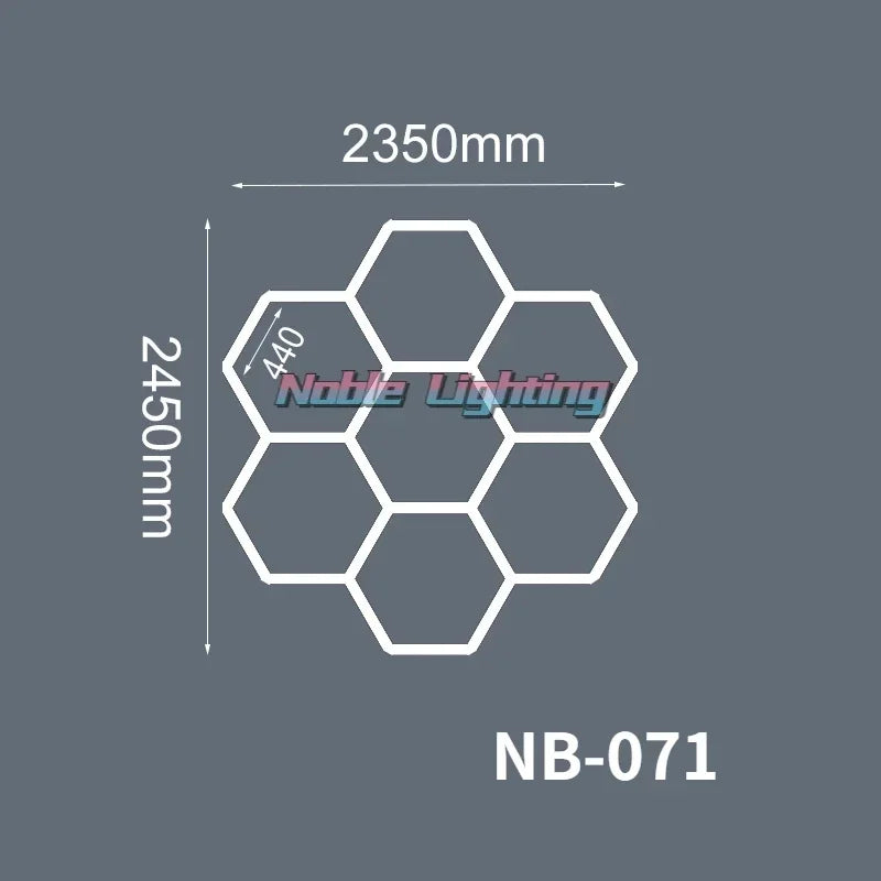 DecorBites™ Hexagon LED Ceiling Light for Barbershop and Garage Hair Salon