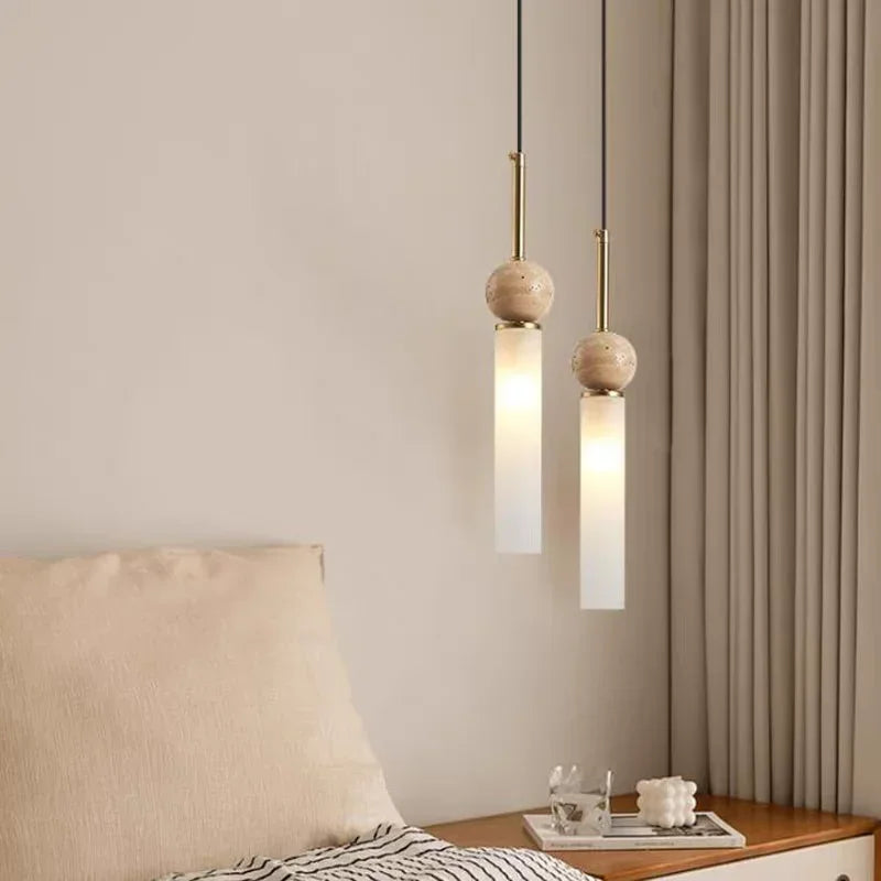 Wabi-Sabi Cream Stone Pendant Light
