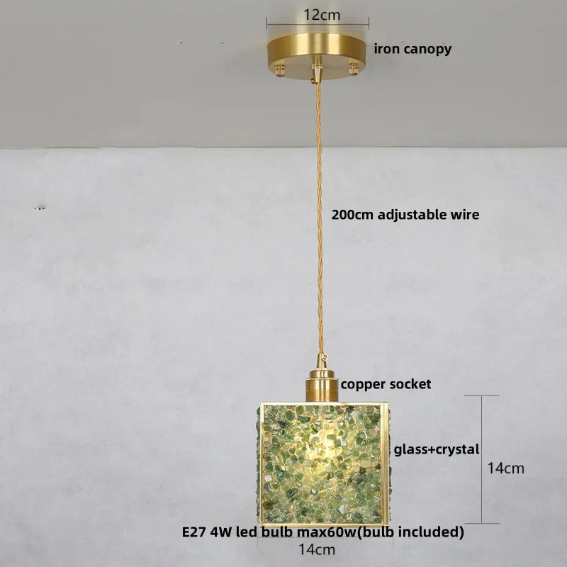 DecorBites™ Crystal Glass LED Pendant Lamp, Adjustable Modern Luxury Hanging Lights
