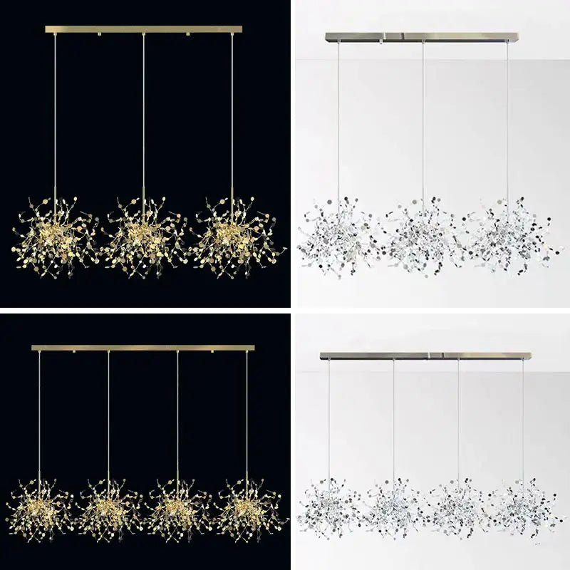 مصباح السقف المعلق الذهبي بتقنية LED من DecorBites™ لديكور المنزل والمعيشة العصرية