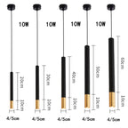 Black Aluminum Cylinder Dimmable LED Pendant Light